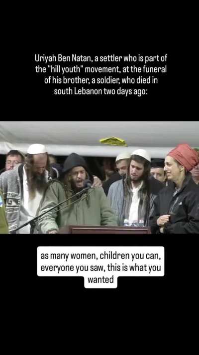 Zionist settler family mourn their killed son, saying "You entered Gaza to take revenge, as many as possible, women, children, everyone you saw, this is what you wanted"