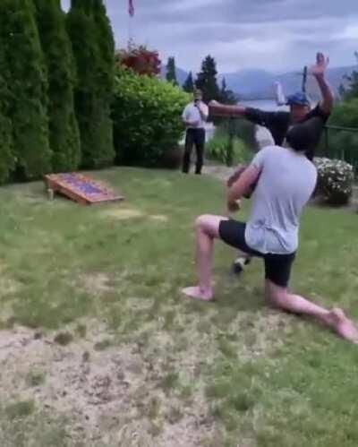 Well, he did knock the can off.