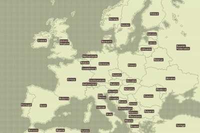 Made a map of Eastern Europe in the papers please style the other day and someone asked for all of Europe, so… A map of all of Europe in the Papers Please style.