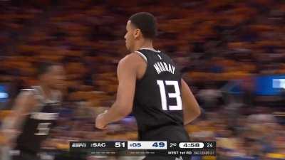 [Highlight] Keegan Murray with some good moves and hits Klay with the step-back three-pointer!