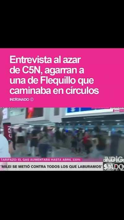 C5N Agarran a una de flequillo que caminaba en circulos al azar