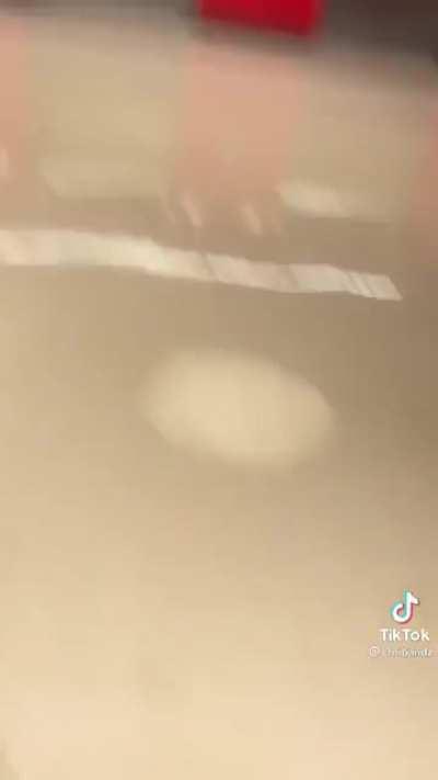 Dropping coffee on someone as a prank.