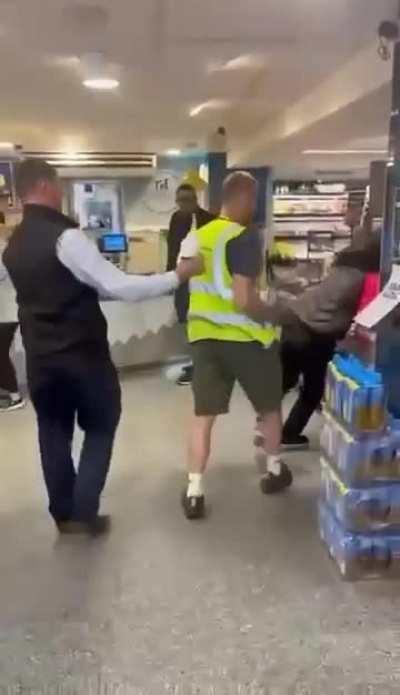 Delivery driver launches woman 