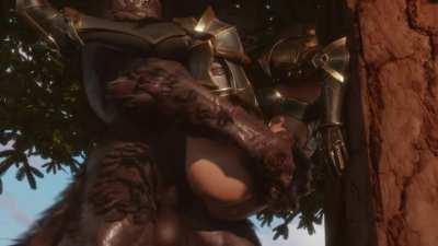 Elf Swordmaster VS. Werewolf (Comandorekin) [Skyrim]