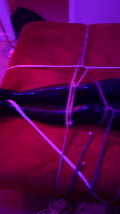 Latex gimp bound and left alone for the night