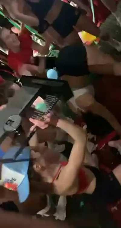 College girls party hard after victory