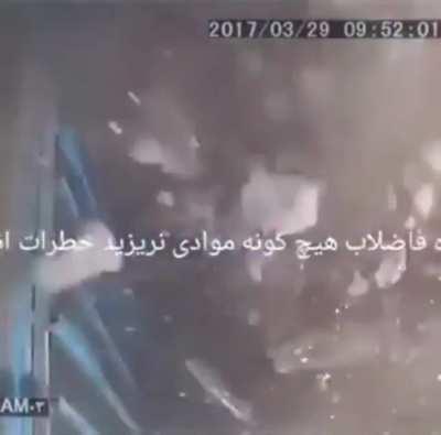 Dropping a cigarette butt into an unknown hole