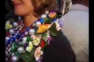 College instructure flashing pussy at mardi gras