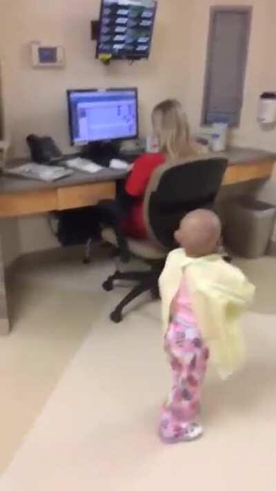 Cute cancer patient scares nurse