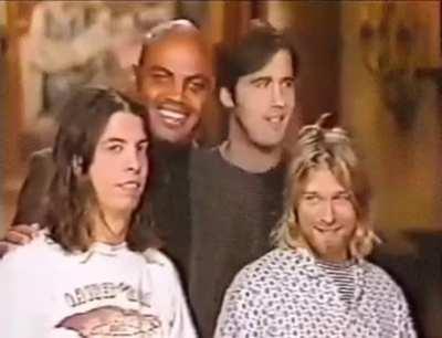 Charles Barkley and Nirvana for a promo of SNL, 1993
