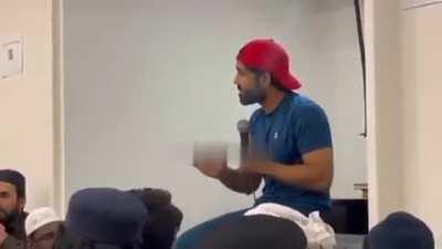 Mohammad Rizwan giving a sermon recently at a Mosque in Melbourne