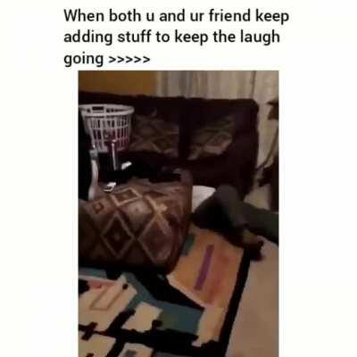 I can’t believe he still can walk through the door after that laugh😭😂