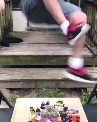 Dude jumps on painful things, for apparently no reason. It’s like Jackass with even less of a point.