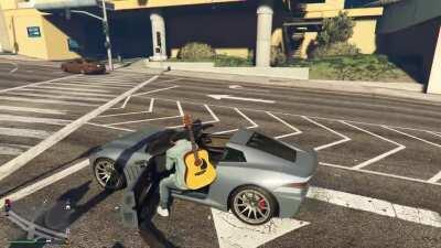 A modder put a guitar on me and now when I get in a car it does this, HELP!