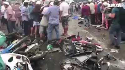Container ran over people in Vietnam