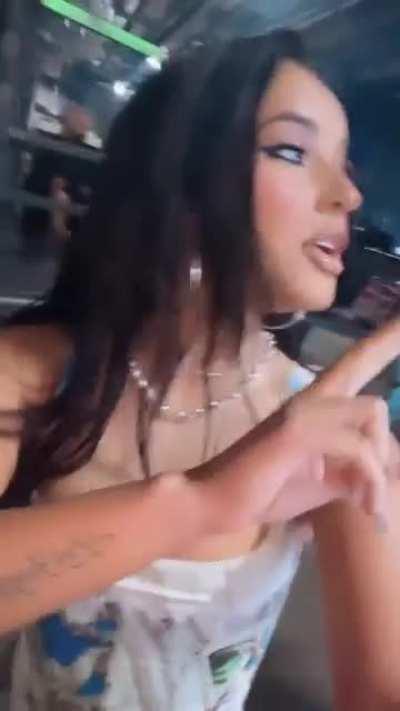 Becky getting ready to perform at the iHeart Radio Fiesta in Miami