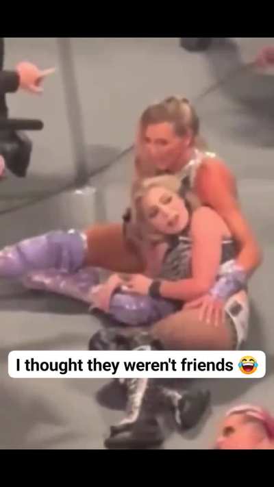 Charlotte showing Alexa affection after their match at WWE Evolution 7/13/25