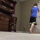 Attempting a back flip...