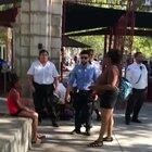 Six flags brawl with security
