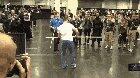 Ray Park, the guy who played Darth Maul, showing off the moves he learned for his role