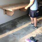 Built a folding work bench this weekend for our tiny garage