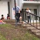 Kid nearly dies doing a trick