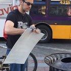 There was an attempt to tear up a sign