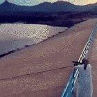 Tracer bullets bouncing off water