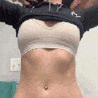 Peeling my sports bra off & bouncing around [f]or you 😜