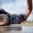 Washing her dog 🥰