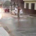 There are no laws when it's heavy raining in Brazil
