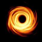 If we were able to look at a black hole from different orientations we would be able to see light even from parts of the accretion disc behind the black hole as they are lensed above and below the shadow region [Credits: L. R. Weih & L. Rezzolla of Go