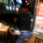 Man headbutts dude, then gets pushed out of glass window after a few blows