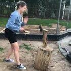HMC while I split two pieces of wood in half