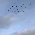 Swedish Air Force preforming the traditional christmas tree formation in Western Sweden today!