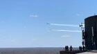Thunderbirds/Blue Angels flyover from the top of stony brook university hospital