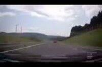 Car comes down the highway going the wrong wsy