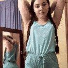 College babe with tight ass strips