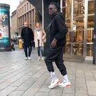 This man moonwalking with Jordan 3s on concrete