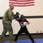 His first stop back from deployment was his son's taekwondo class