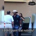 A man trying to attack a pregnant lady put into place by the heroic dude.