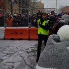 Football fan attempts to kick a 43-yard field goal
