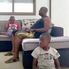 He pranks his dad making him very confused