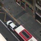 Man parks on the bus lane and dares the bus driver to run over it