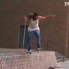 A blind guy learning to skateboard!