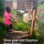 This nine-year-old Kenyan inventor has come up with an ingenious way to wash his hands, and reduce the spread of the coronavirus.