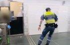 Swedish police ending a fight