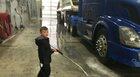 Kid wanted to wash my semi truck