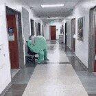 Hospital staff having some fun