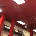Lady falls through ceiling at a restaurant.